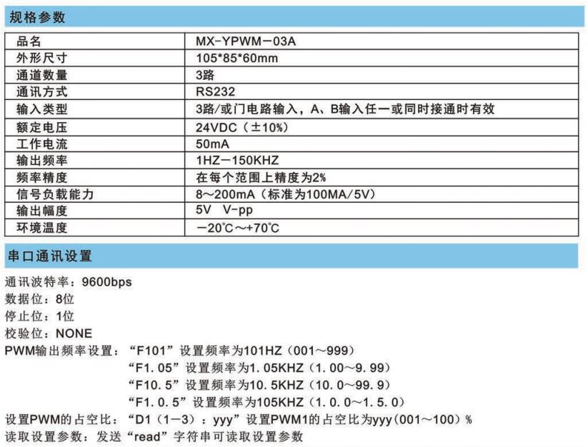 串口通訊(RS232 ) PWM信號控制模組